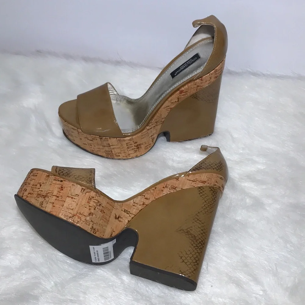 Dolce & Gabanna chunky cork and leather wedges
